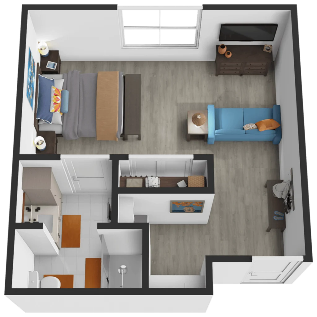 Sodalis Jacksonville | Deluxe Studio Floorplan